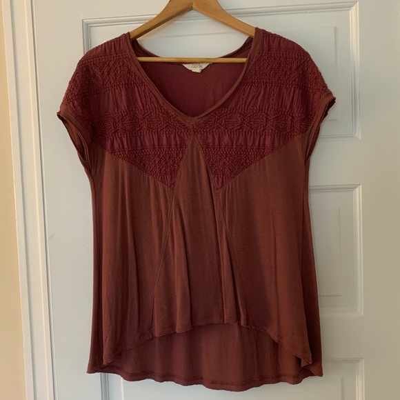 Sun & Shadow Red Boho Top - Picture 1 of 4